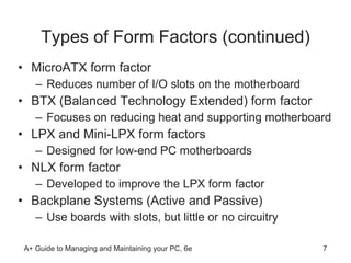 Chapter 4 Form Factors & Power Supplies | PPT