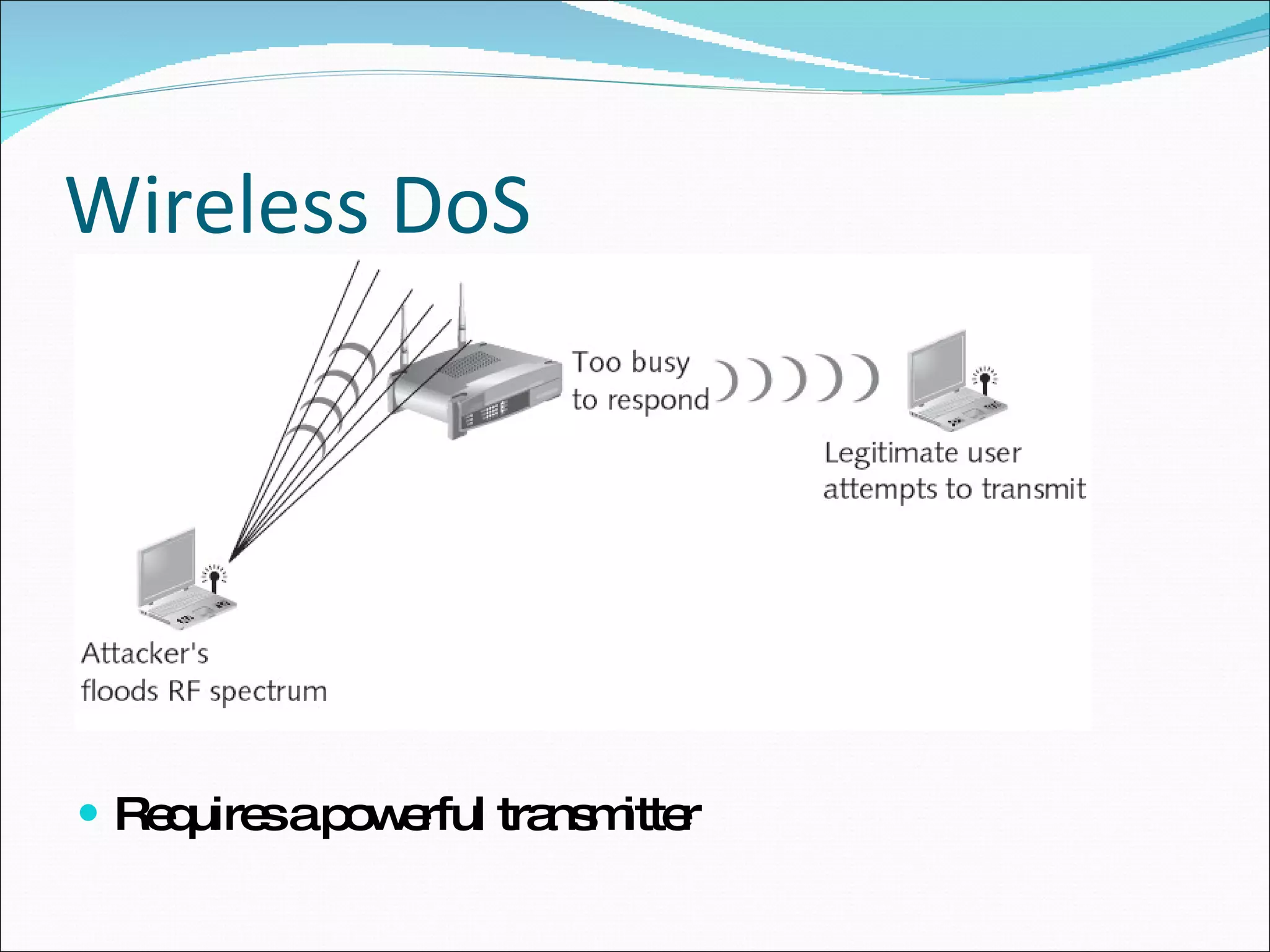 Wireless DoS Requires a powerful transmitter 