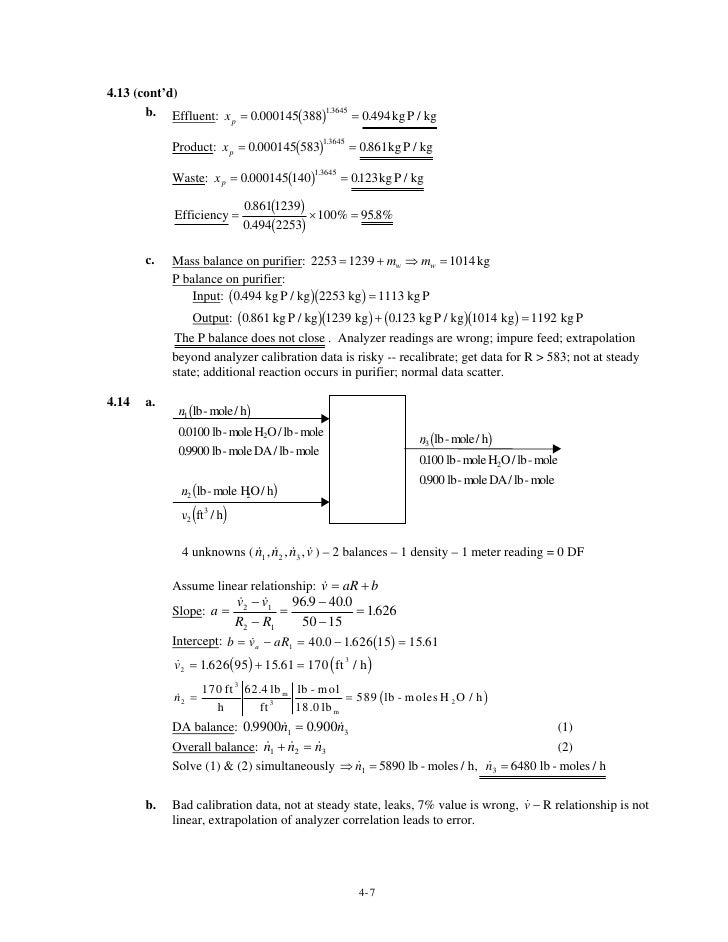 elementary principles of chemical processes