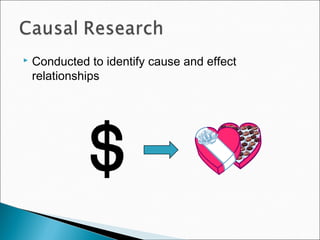  Conducted to identify cause and effect
relationships
 