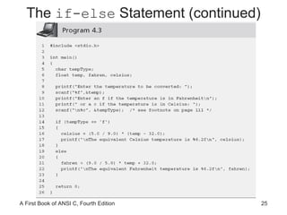 The  if-else  Statement (continued) 