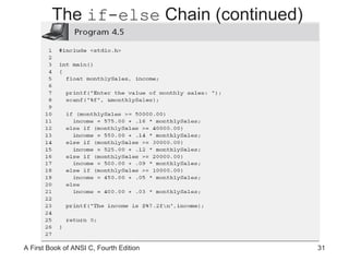 The  if-else  Chain (continued) 