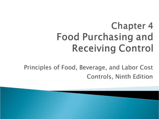 Principles of Food, Beverage, and Labor Cost Controls, Ninth Edition 
