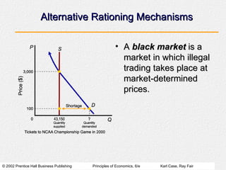 Alternative Rationing Mechanisms A  black market  is a market in which illegal trading takes place at market-determined prices. 