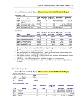 Simplex Lp Sensitivity Analysis Table Ch 04 | PDF