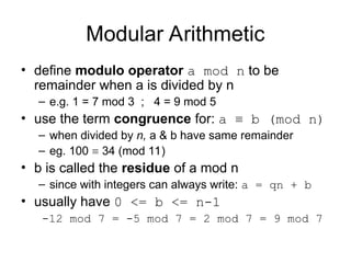 Comprehensive Overview of Finite Fields and Modular Arithmetic in ...