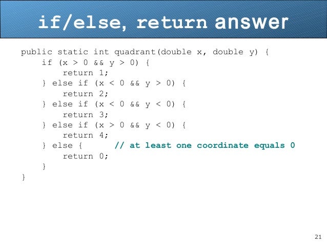 conditional statements