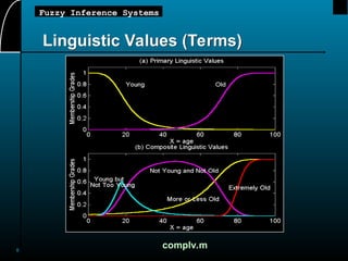 8
Fuzzy Inference Systems
Linguistic Values (Terms)
complv.m
 
