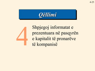 4- 4 Shpjegoj informatat e prezentuara në pasqyrën e kapitalit të pronarëve të kompanisë Qëllimi 