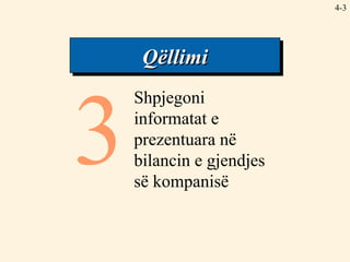 4- 3 Shpjegoni informatat e prezentuara në bilancin e gjendjes së kompanisë Qëllimi 