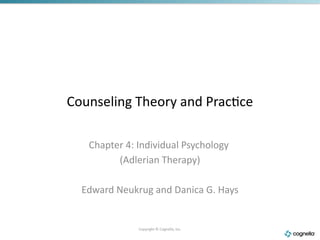 adlerian therapy counseling theory textbook summary | PPTX