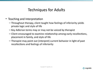 adlerian therapy counseling theory textbook summary | PPTX