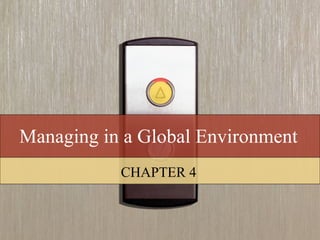 Managing in a Global Environment
CHAPTER 4

 