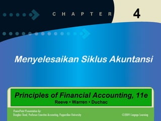 4


Menyelesaikan Siklus Akuntansi


Principles of Financial Accounting, 11e
           Reeve • Warren • Duchac

                                         1
 