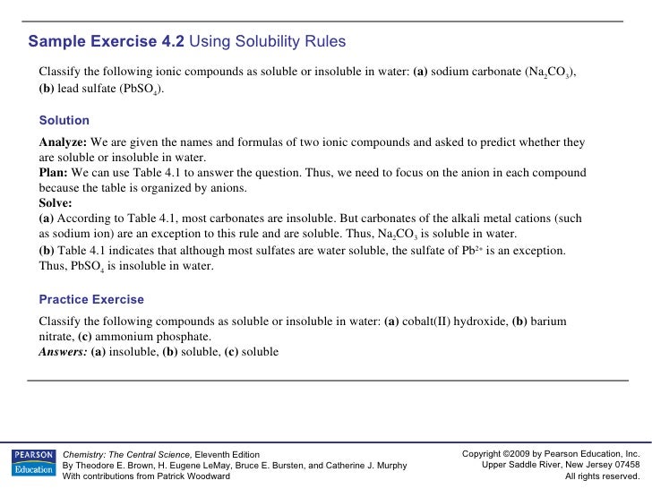 soluble and insoluble chemistry
