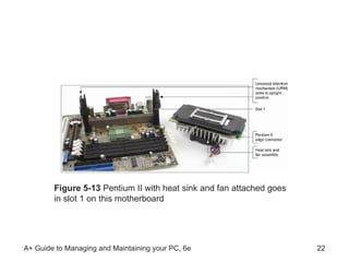 Figure 5-13  Pentium II with heat sink and fan attached goes in slot 1 on this motherboard 