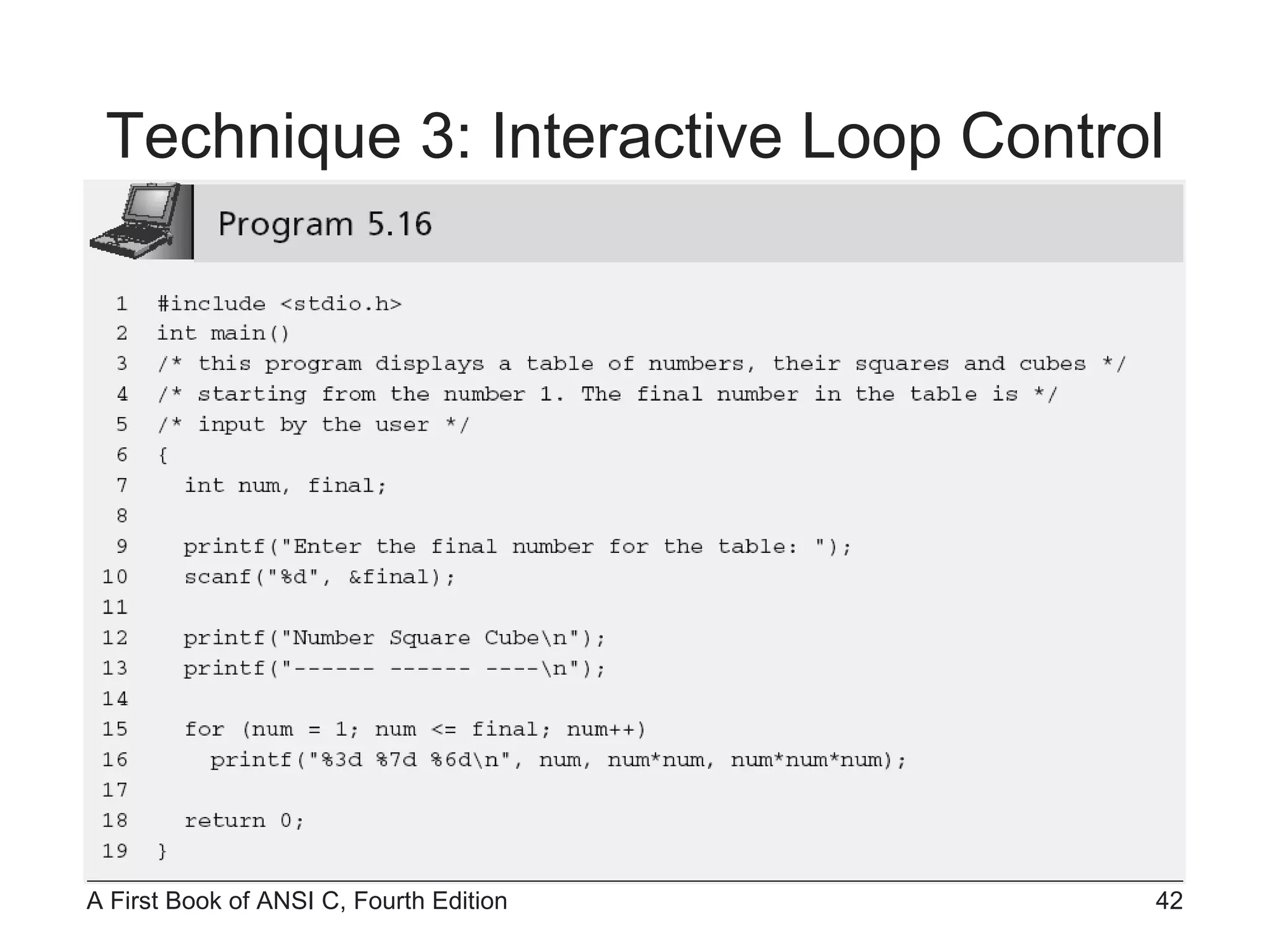 Technique 3: Interactive Loop Control 