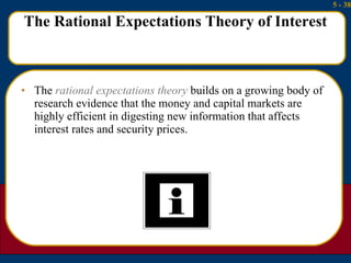 The Rational Expectations Theory of Interest <ul><li>The  rational expectations theory  builds on a growing body of resear...