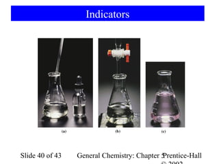 Indicators




Slide 40 of 43   General Chemistry: Chapter 5
                                            Prentice-Hall
 