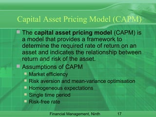 Risk and Return: Portfolio Theory and Assets Pricing Models | PPT