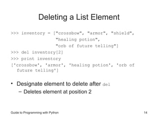 Python Lists and Dictonary. Data Structures | PPT
