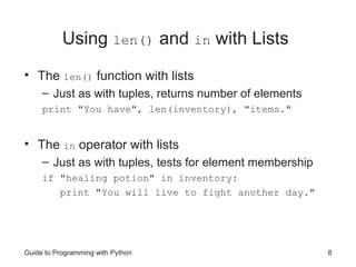 Python Lists and Dictonary. Data Structures | PPT