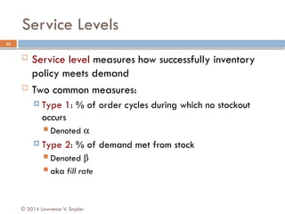 Fundamentals of Supply Chain Theory -Larry Snyder | PPTX