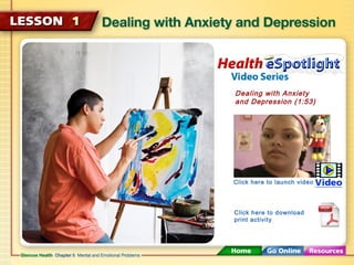 Dealing with Anxiety 
and Depression (1:53) 
Click here to launch video 
Click here to download 
print activity 
 