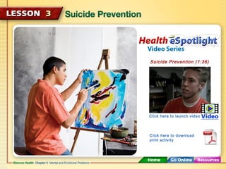 Suicide Prevention (1:36)
Click here to launch video
Click here to download
print activity
 
