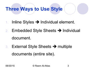 Cascading Style Sheet - CSS | PPT
