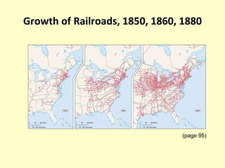 Growth of Railroads, 1850, 1860, 1880 (page 95) 