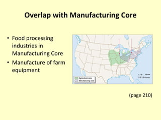 Overlap with Manufacturing Core Food processing industries in Manufacturing Core Manufacture of farm equipment (page 210) 