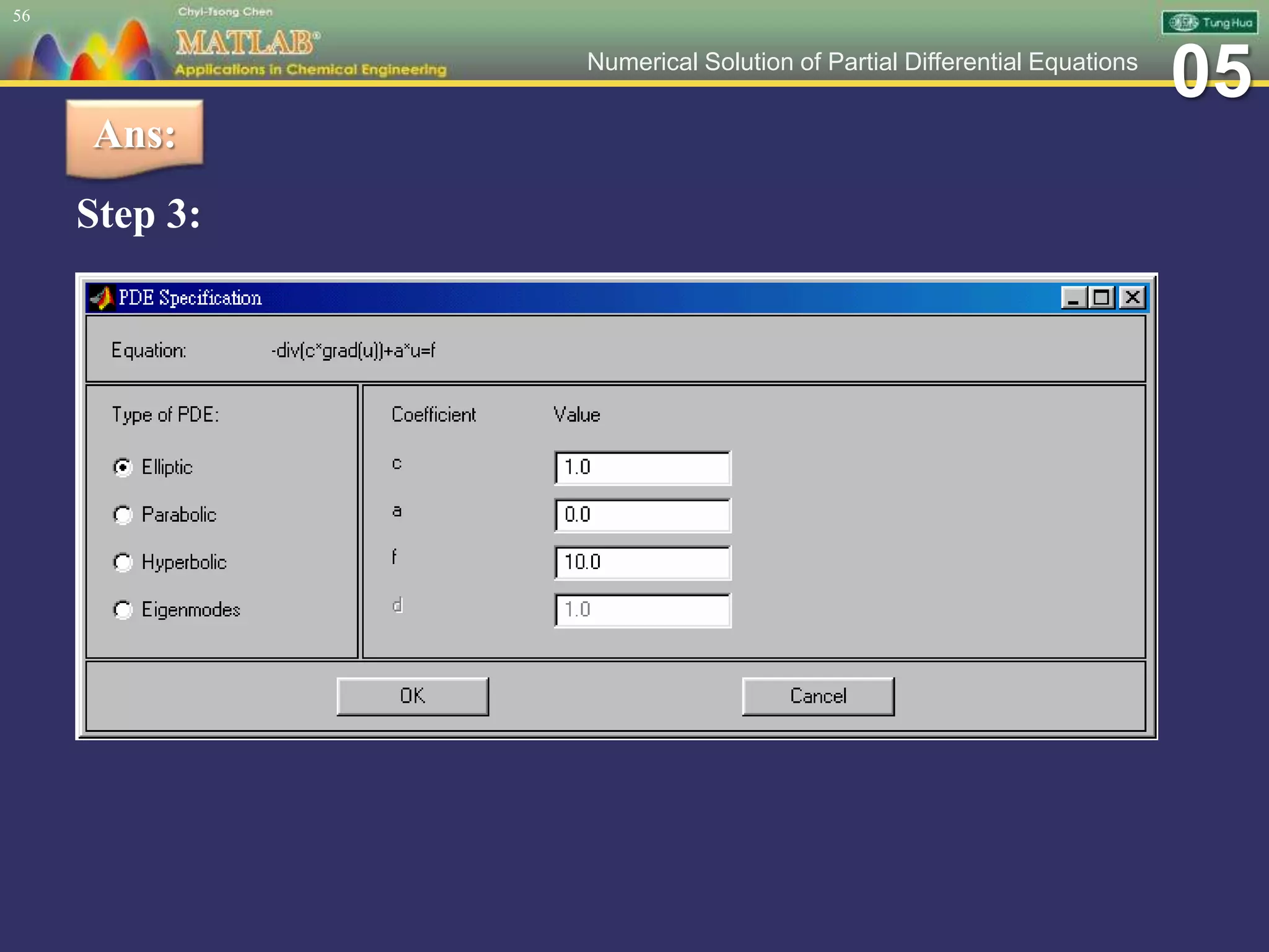 05Numerical Solution of Partial Differential Equations
Step 3:
56
Ans:
 