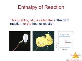 Enthalpy of Reaction This quantity,   H , is called the  enthalpy of reaction , or the  heat of reaction . 