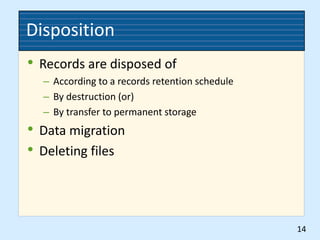 Files Disposition Ch05 records management | PPT