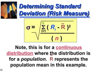 Standard Deviation Risk Management Word Problem Example Chapter 5 Risk and Return from Fundamental of financial Management | PPT