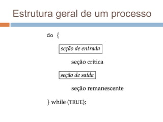 Estrutura geral de um processo
 