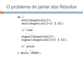 O problema do jantar dos filósofos
 