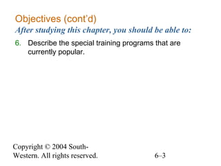 06 Training Program Chapter 06 Training and Development | PPT