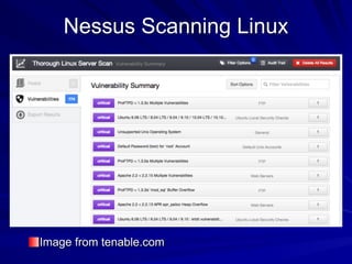 Nessus Scanning Linux
Image from tenable.com
 