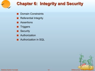 Chapter 6:  Integrity and Security ,[object Object],[object Object],[object Object],[object Object],[object Object],[object Object],[object Object]