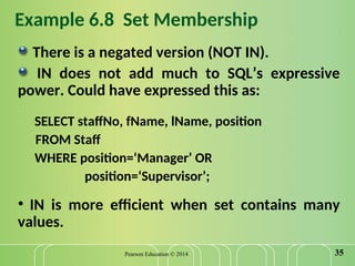 Chapter 6 SQL data manipulation System analysis | PPT