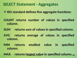 Chapter 6 SQL data manipulation System analysis | PPT