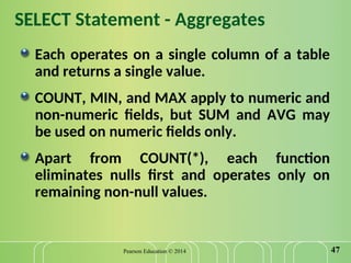 Chapter 6 SQL data manipulation System analysis | PPT