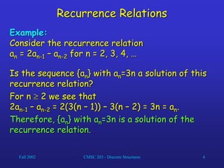 pdf of recurrence relation which is used in statistics | PPT