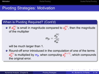 Pivotion Numerical Method Pivoting Problems solving | PDF