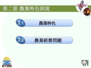 第二節 農業特色困境

       農業特色


      農業經營問題
 