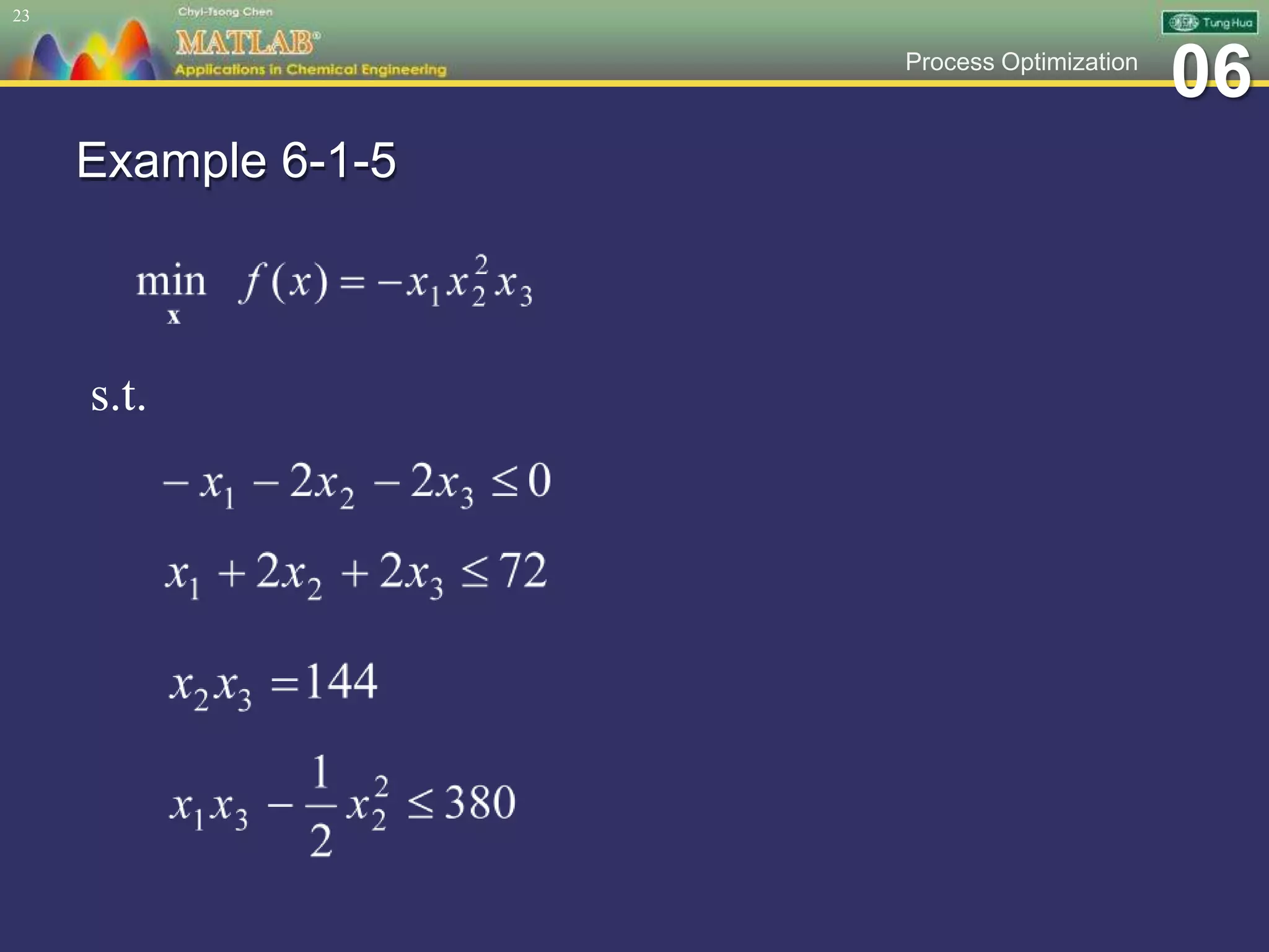 06Process Optimization
Example 6-1-5
23
s.t.
 