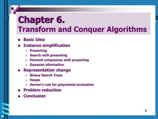 Transform and Conquer Algorithms and Analysis.ppt