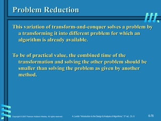 Transform and Conquer Algorithms and Analysis.ppt